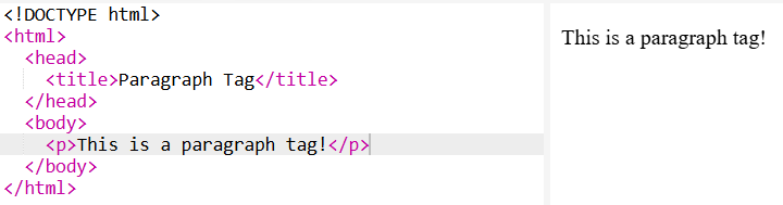 Paragraph tag